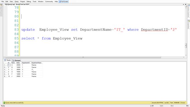 update the records via view